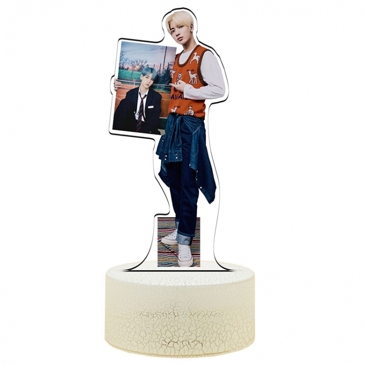 TXT Acrylic Night Light 16 Color-changing USB Interface Box Set 19X7X4CM white base