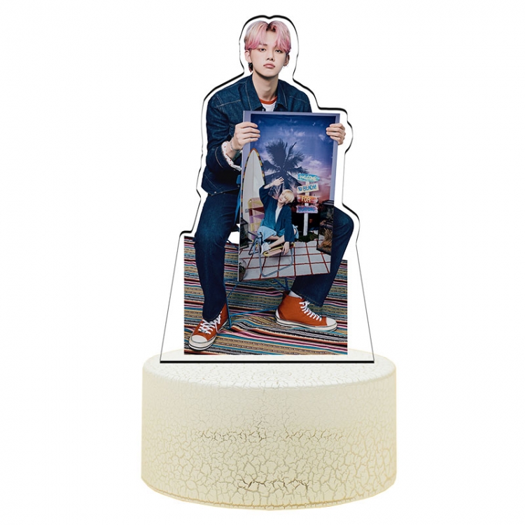 TXT Acrylic Night Light 16 Color-changing USB Interface Box Set 19X7X4CM white base