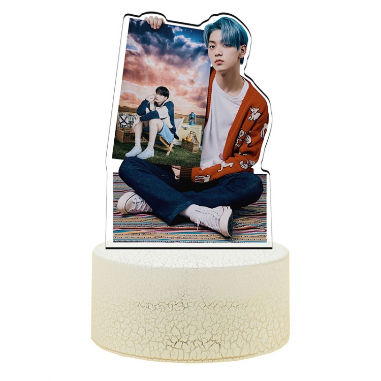 TXT Acrylic Night Light 16 Color-changing USB Interface Box Set 19X7X4CM white base