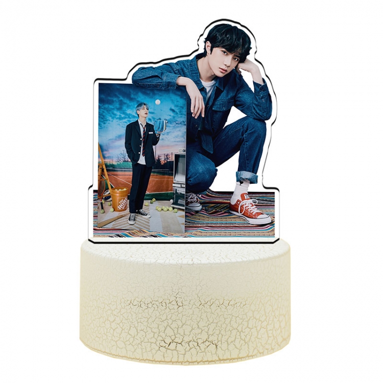 TXT Acrylic Night Light 16 Color-changing USB Interface Box Set 19X7X4CM white base