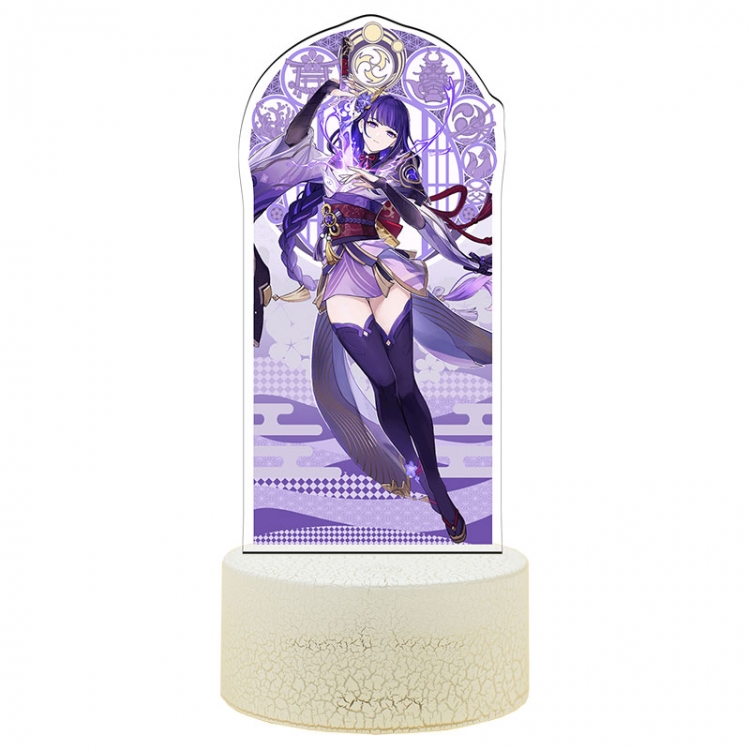 Genshin Impact Acrylic Night Light 16 Color-changing USB Interface Box Set 19X7X4CM white base