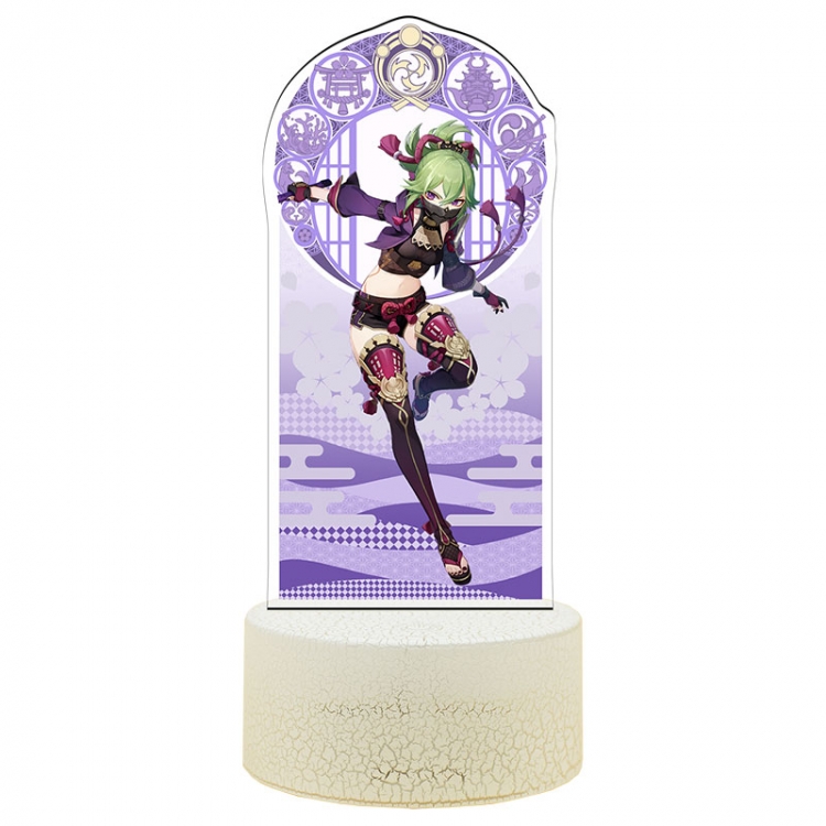 Genshin Impact Acrylic Night Light 16 Color-changing USB Interface Box Set 19X7X4CM white base