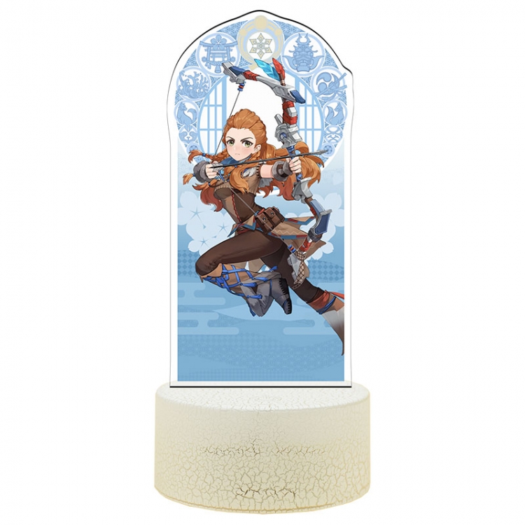 Genshin Impact Acrylic Night Light 16 Color-changing USB Interface Box Set 19X7X4CM white base