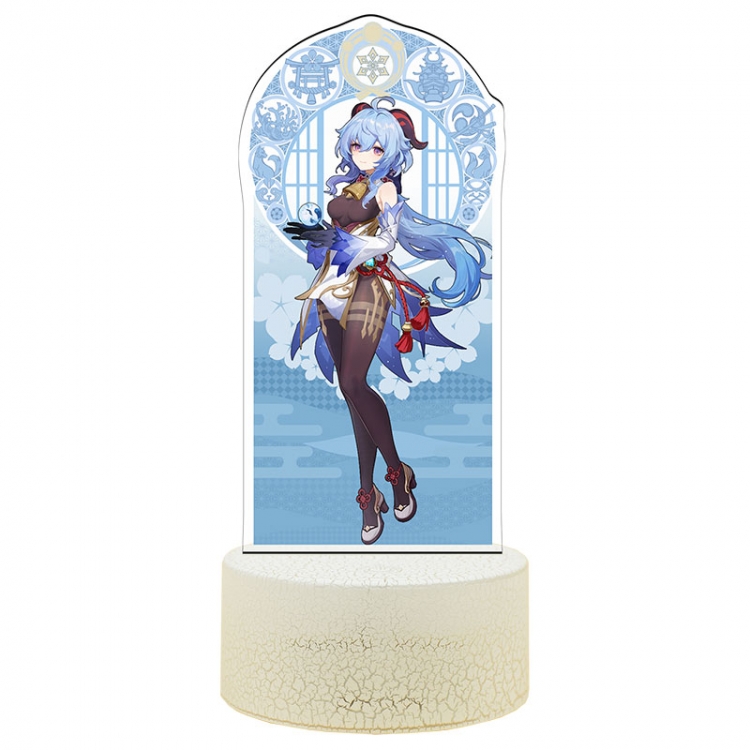 Genshin Impact Acrylic Night Light 16 Color-changing USB Interface Box Set 19X7X4CM white base