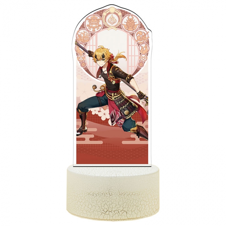 Genshin Impact Acrylic Night Light 16 Color-changing USB Interface Box Set 19X7X4CM white base