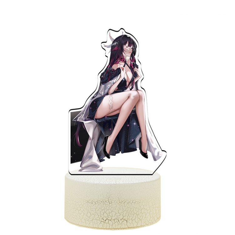 Genshin Impact Acrylic Night Light 16 Color-changing USB Interface Box Set 19X7X4CM white base