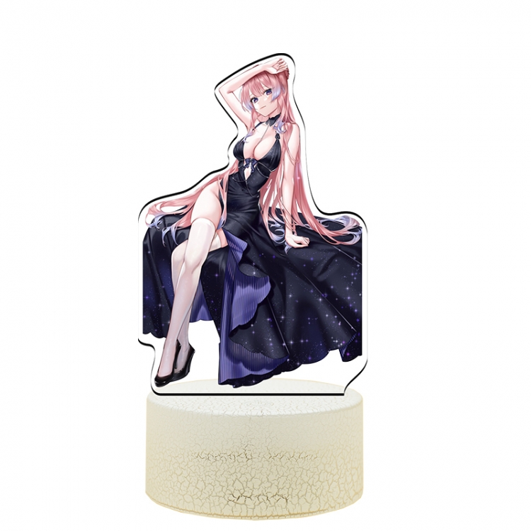 Genshin Impact Acrylic Night Light 16 Color-changing USB Interface Box Set 19X7X4CM white base