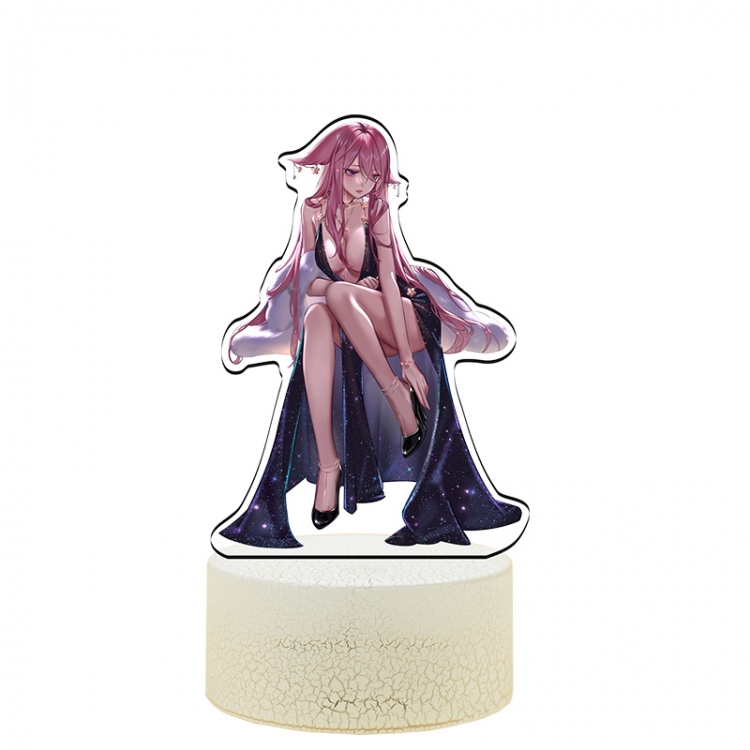 Genshin Impact Acrylic Night Light 16 Color-changing USB Interface Box Set 19X7X4CM white base