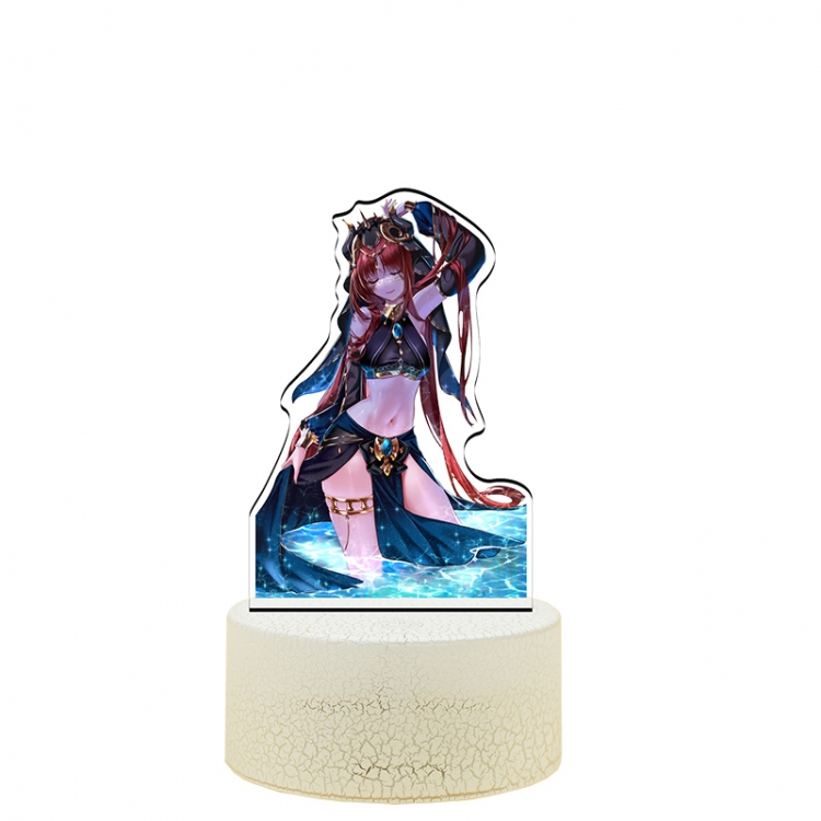 Genshin Impact Acrylic Night Light 16 Color-changing USB Interface Box Set 19X7X4CM white base