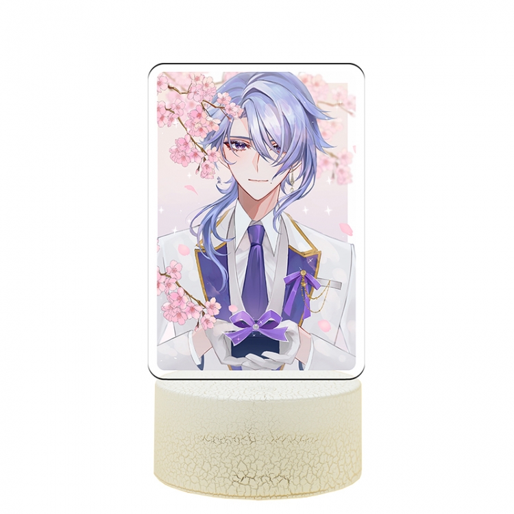 Genshin Impact Kamisato Ayato Acrylic Night Light 16 Color-changing USB Interface Box Set 19X7X4CM white base