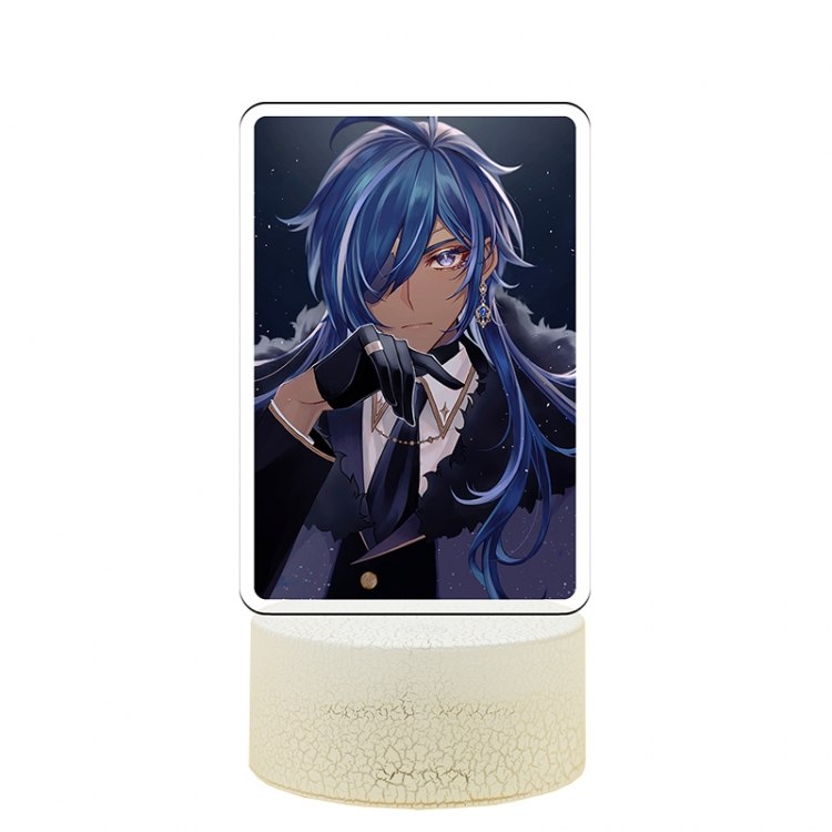 Genshin Impact Kaeya Acrylic Night Light 16 Color-changing USB Interface Box Set 19X7X4CM white base