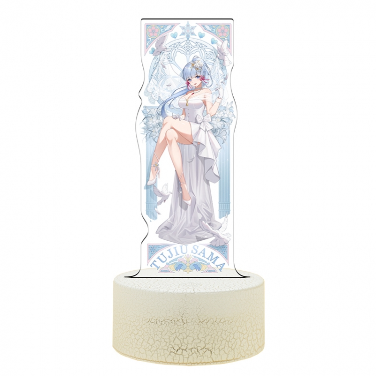 Genshin Impact Acrylic Night Light 16 Color-changing USB Interface Box Set 19X7X4CM white base