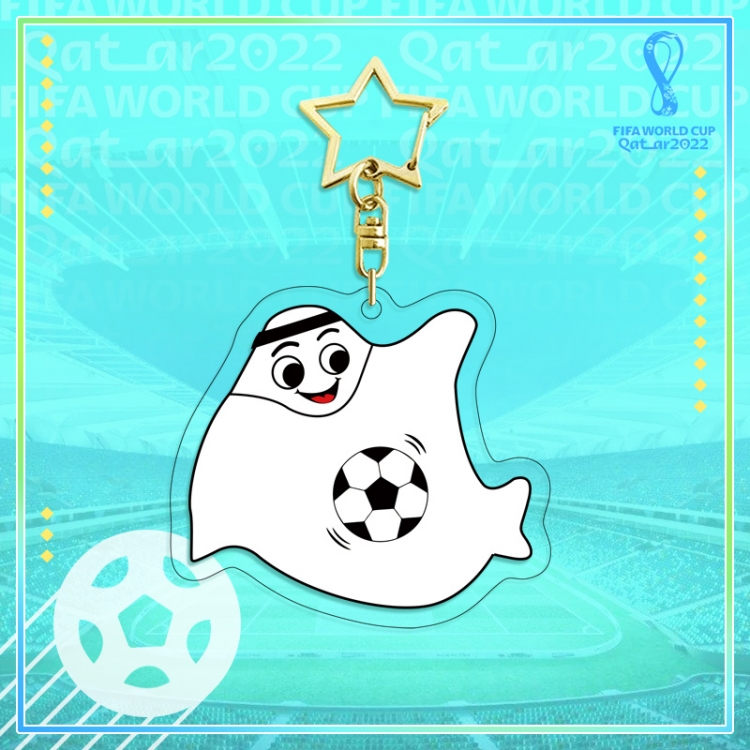 FIFA World Cup Sandwich star ring acrylic pendant bag pendant key ring price for 5 pcs