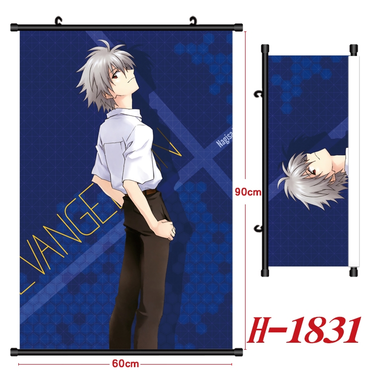 EVA Anime Black Plastic Rod Canvas Painting Wall Scroll 60X90CM  H-1831