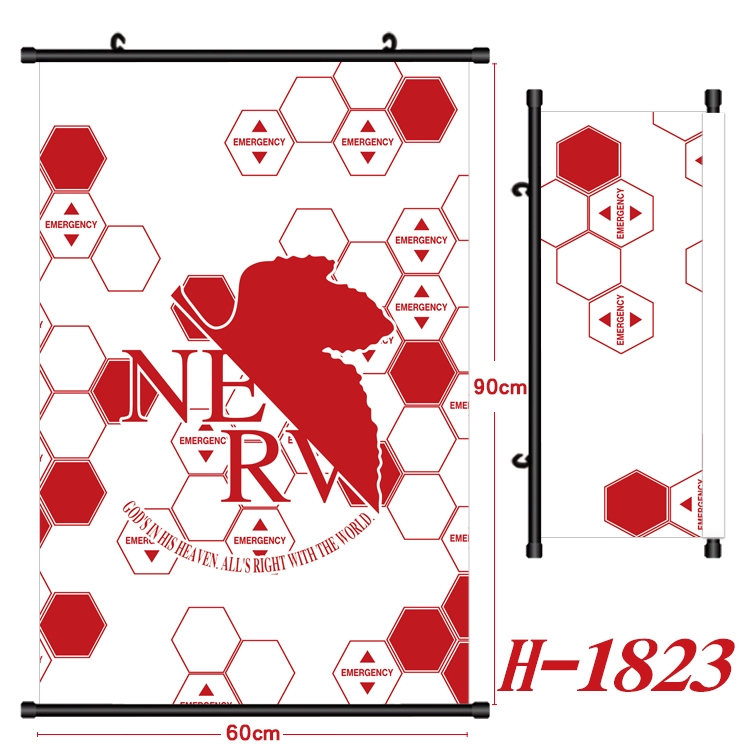 EVA Anime Black Plastic Rod Canvas Painting Wall Scroll 60X90CM  H-1823