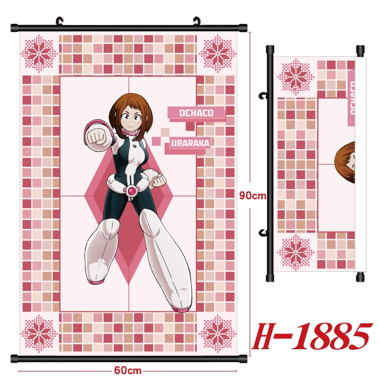 My Hero Academia Anime Black Plastic Rod Canvas Painting Wall Scroll 60X90CM H-1885