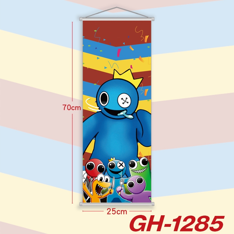 Rainbow friends Plastic Rod Cloth Small Hanging Canvas Painting Wall Scroll 25x70cm price for 5 pcs GH-1285A