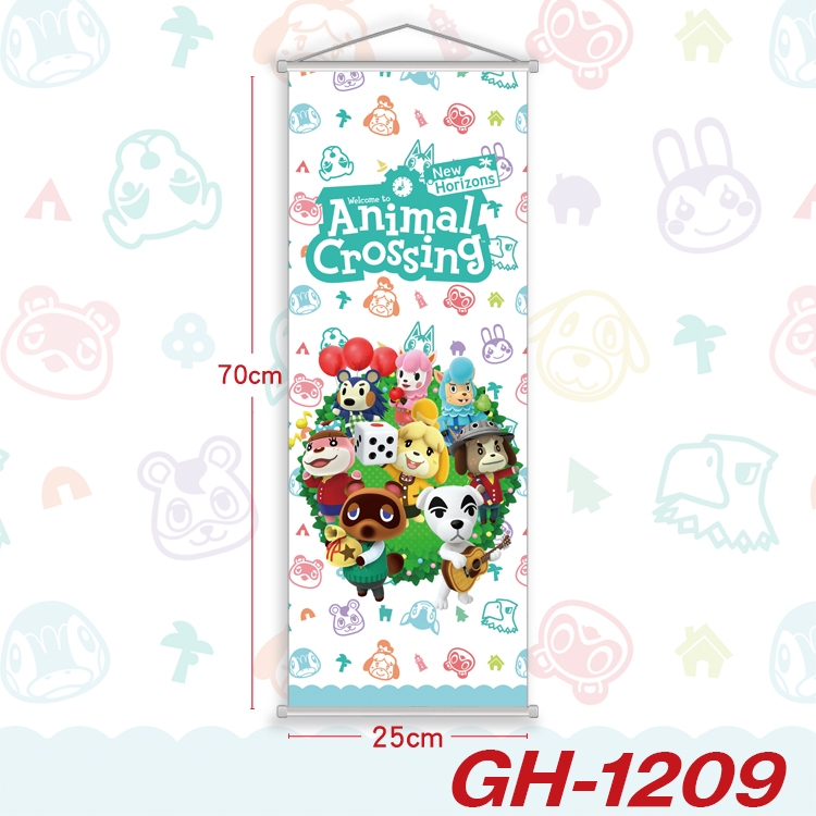 Animal Crossing Plastic Rod Cloth Small Hanging Canvas Painting Wall Scroll 25x70cm price for 5 pcs  GH-1209A