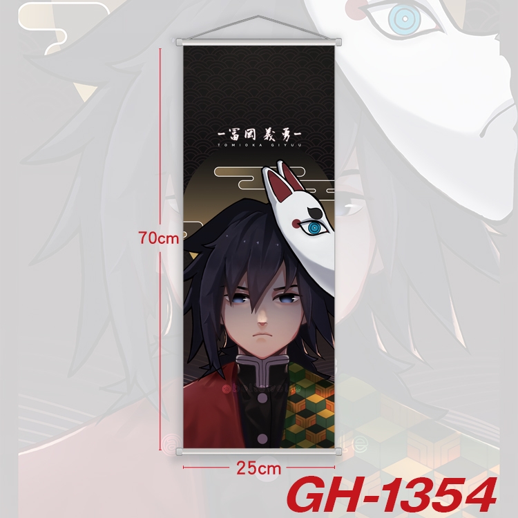 Demon Slayer Kimets Plastic Rod Cloth Small Hanging Canvas Painting Wall Scroll 25x70cm price for 5 pcs GH-1354A