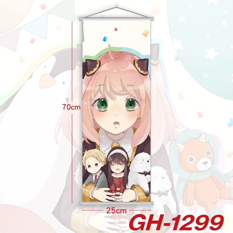 SPY×FAMILY Plastic Rod Cloth Small Hanging Canvas Painting Wall Scroll 25x70cm price for 5 pcs GH-1299A