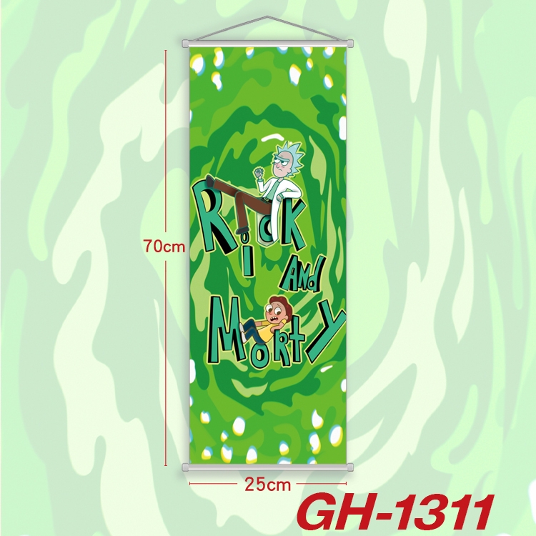 Rick and Morty Plastic Rod Cloth Small Hanging Canvas Painting Wall Scroll 25x70cm price for 5 pcs GH-1311A