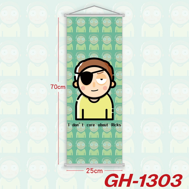 Rick and Morty Plastic Rod Cloth Small Hanging Canvas Painting Wall Scroll 25x70cm price for 5 pcs GH-1303A