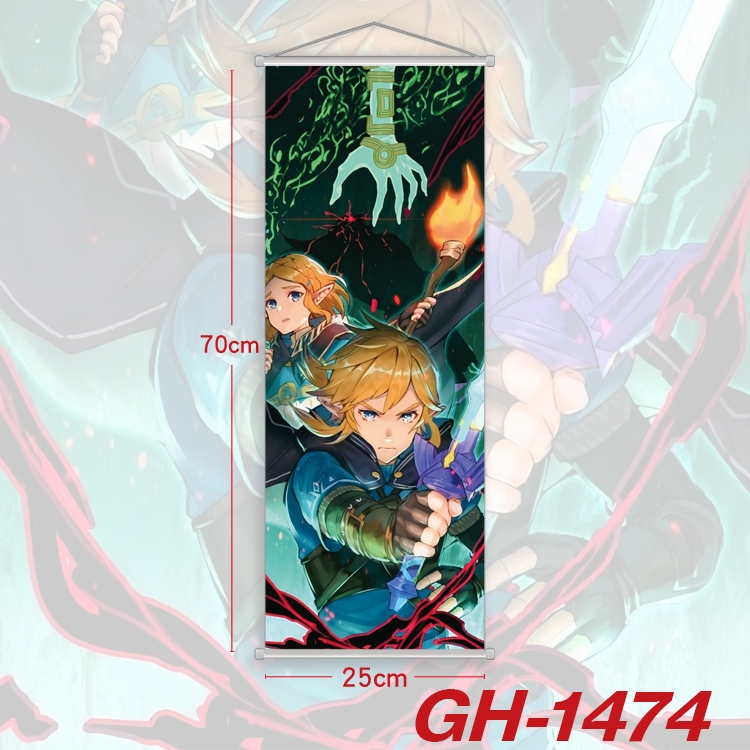 The Legend of Zelda Plastic Rod Cloth Small Hanging Canvas Painting Wall Scroll 25x70cm price for 5 pcs GH-1474A