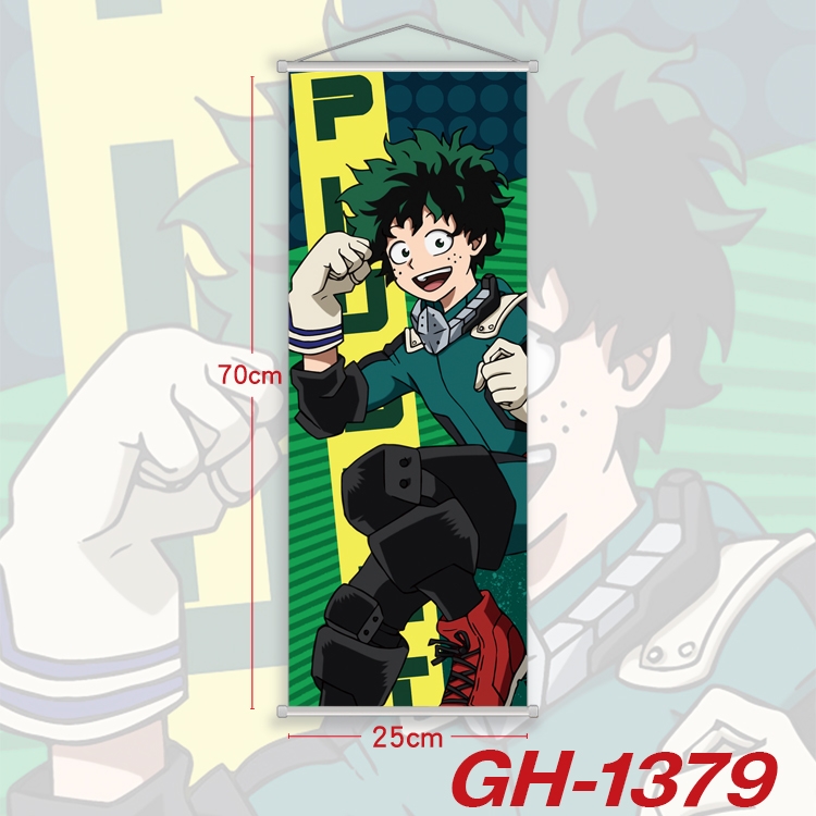 My Hero Academia Plastic Rod Cloth Small Hanging Canvas Painting Wall Scroll 25x70cm price for 5 pcs GH-1379A
