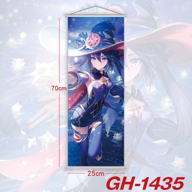 Genshin Impact Plastic Rod Cloth Small Hanging Canvas Painting Wall Scroll 25x70cm price for 5 pcs GH-1435A
