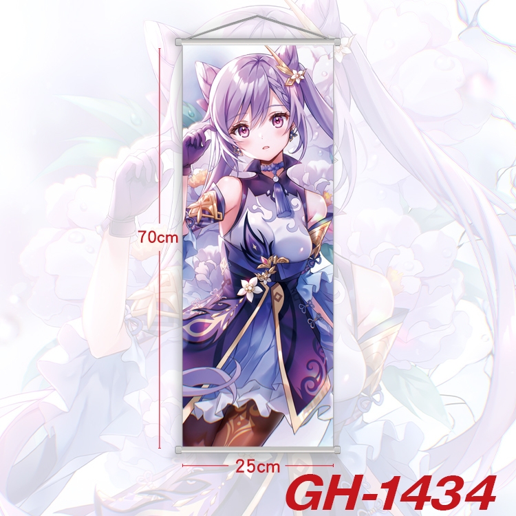 Genshin Impact Plastic Rod Cloth Small Hanging Canvas Painting Wall Scroll 25x70cm price for 5 pcs GH-1434A