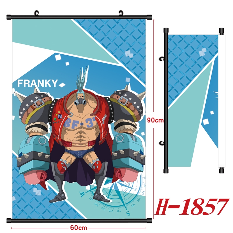 One Piece Anime Black Plastic Rod Canvas Painting Wall Scroll 60X90CM H-1857