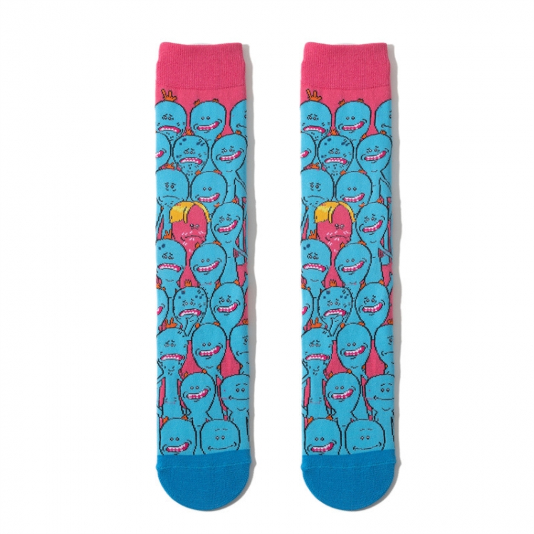 Rick and Morty Anime cartoon socks combed cotton neutral socks straight socks Price for 5 Pairs