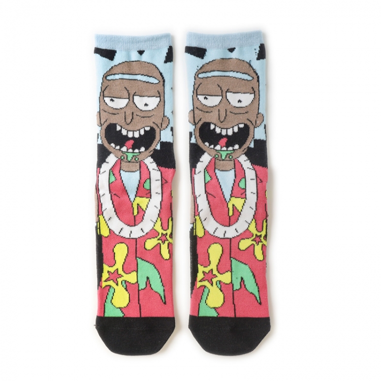 Rick and Morty Anime cartoon socks combed cotton neutral socks straight socks Price for 5 Pairs