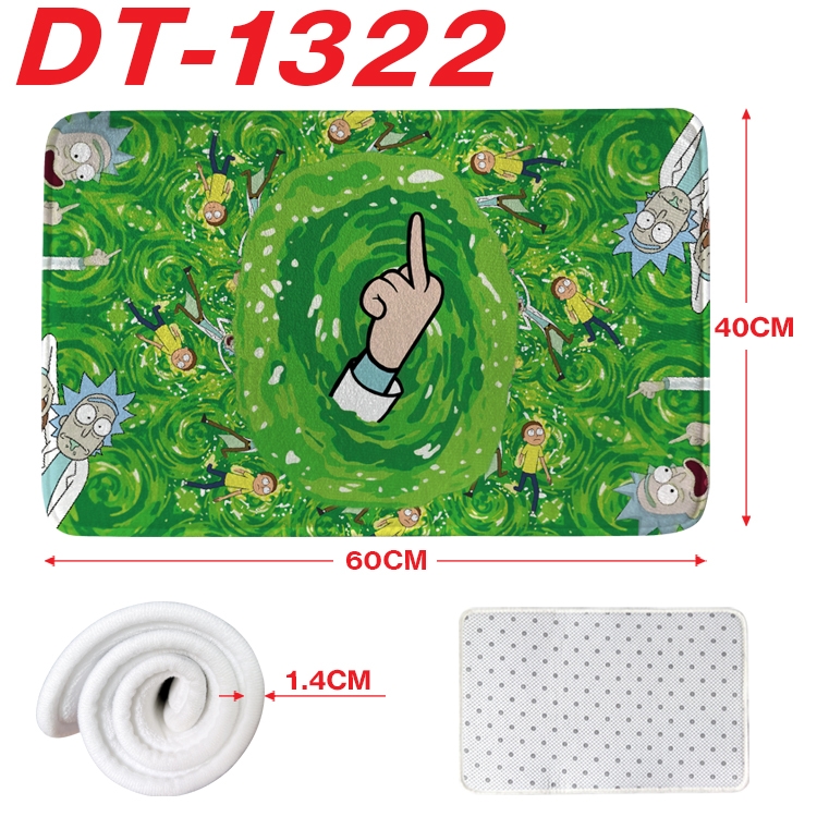 Rick and Morty Animation full-color carpet floor mat 40x60X1.4cm DT-1322