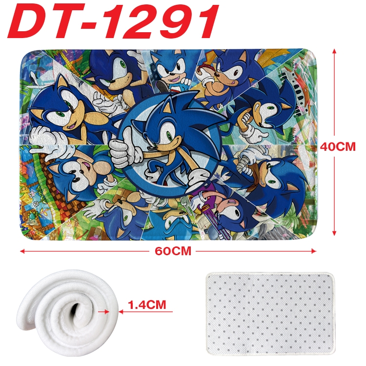 Sonic The Hedgehog Animation full-color carpet floor mat 40x60X1.4cm  DT-1291