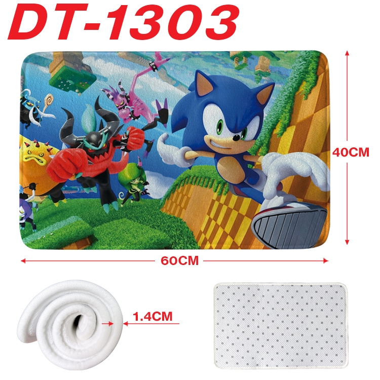 Sonic The Hedgehog Animation full-color carpet floor mat 40x60X1.4cm  DT-1303