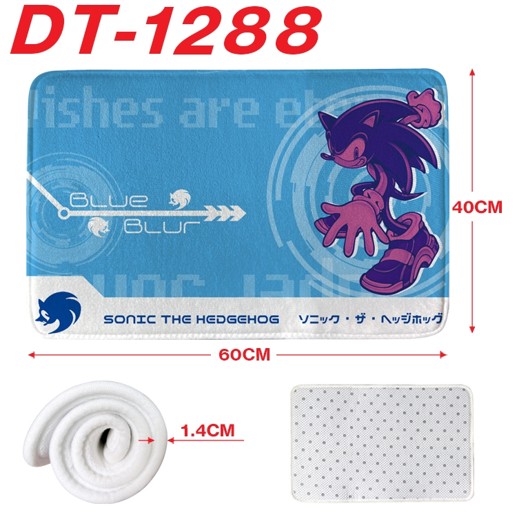 Sonic The Hedgehog Animation full-color carpet floor mat 40x60X1.4cm  DT-1288