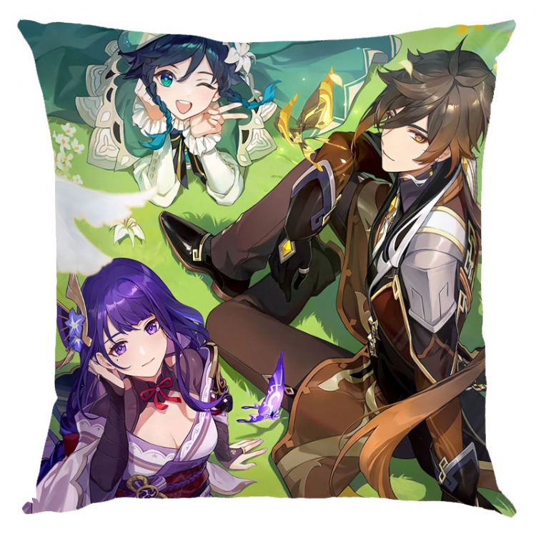 Genshin Impact Anime square full-color pillow cushion 45X45CM NO FILLING Y1-325
