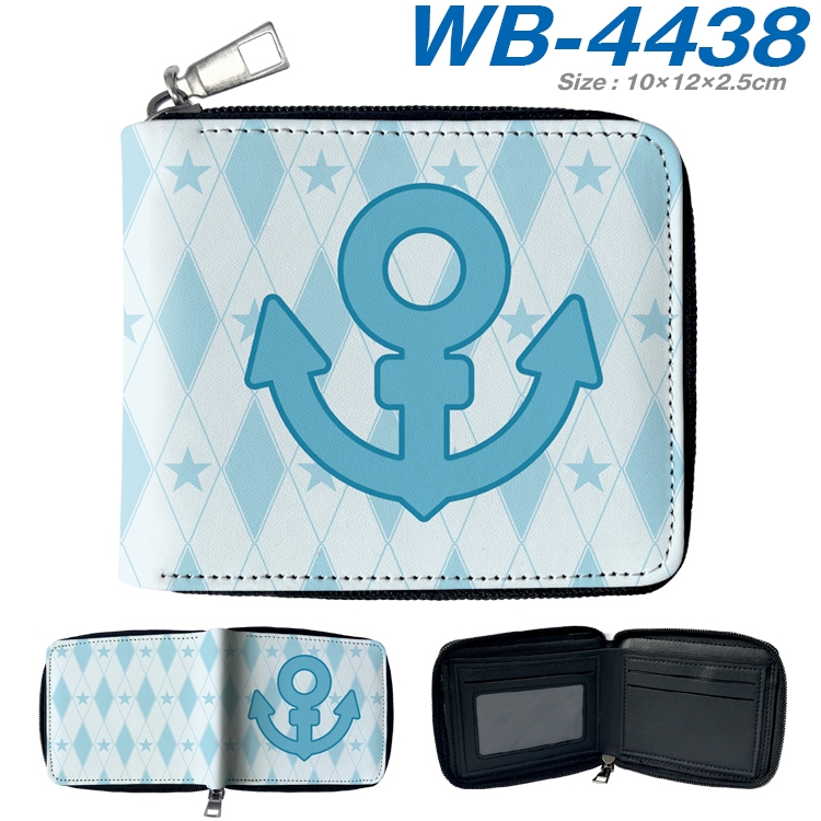 JoJos Bizarre Adventure Anime full-color short full zip two fold wallet 10x12x2.5cm  WB-4438A