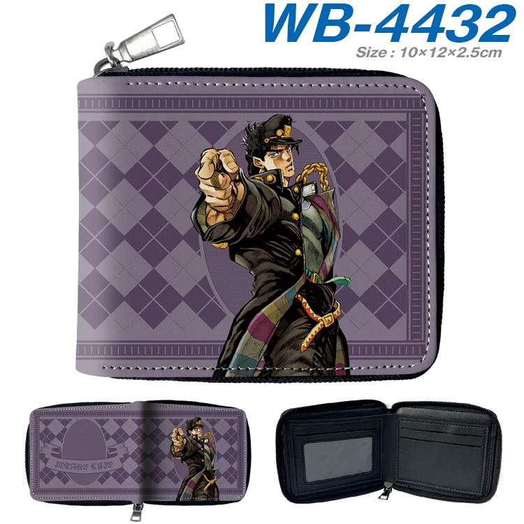 JoJos Bizarre Adventure Anime full-color short full zip two fold wallet 10x12x2.5cm WB-4432A