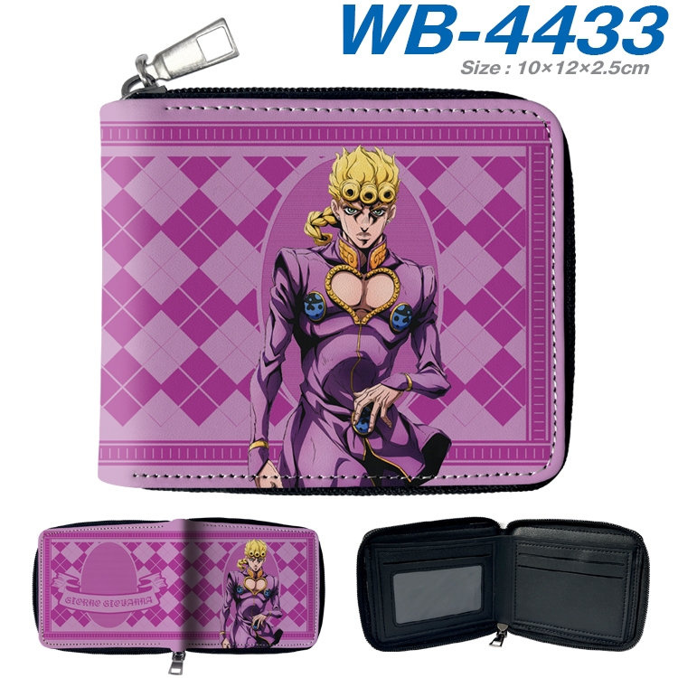 JoJos Bizarre Adventure Anime full-color short full zip two fold wallet 10x12x2.5cm  WB-4433A