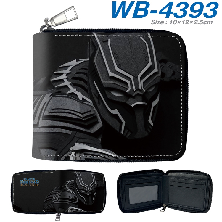 Superhero Movie Anime full-color short full zip two fold wallet 10x12x2.5cm WB-4393A