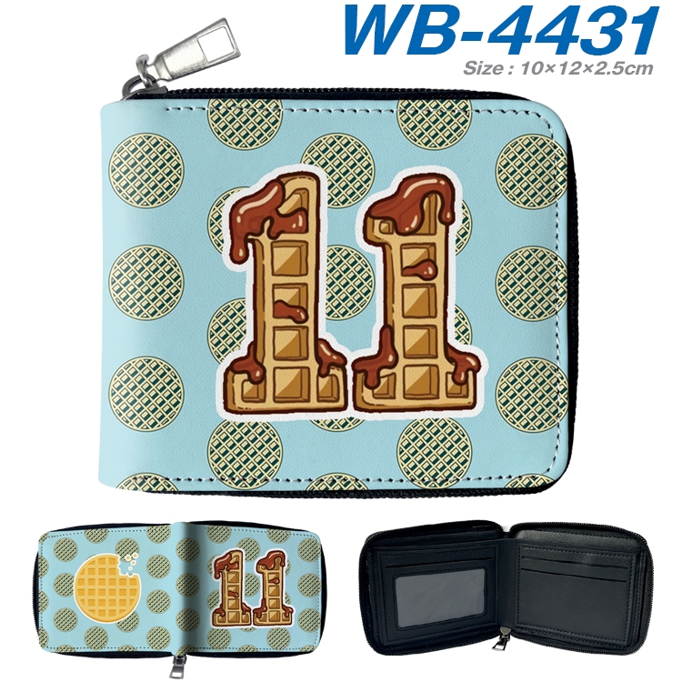 Stranger Things Anime full-color short full zip two fold wallet 10x12x2.5cm  WB-4431A