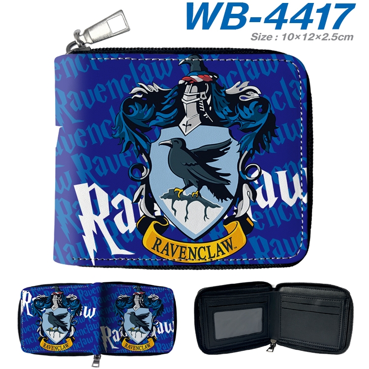 Harry Potter Anime full-color short full zip two fold wallet 10x12x2.5cm WB-4417A