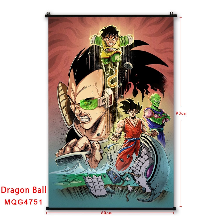 DRAGON BALL Anime black Plastic rod Cloth painting Wall Scroll 60X90CM MQG-4751