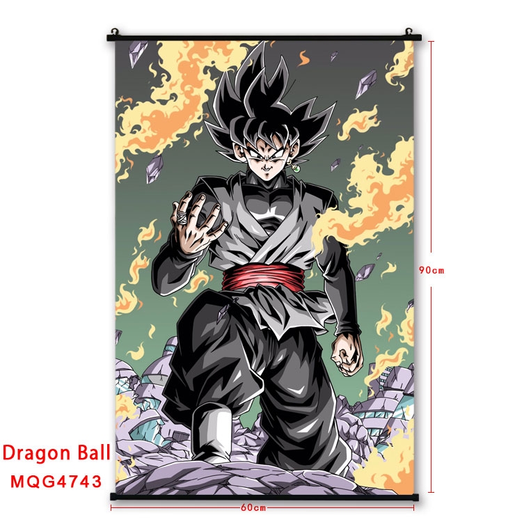 DRAGON BALL Anime black Plastic rod Cloth painting Wall Scroll 60X90CM MQG-4743