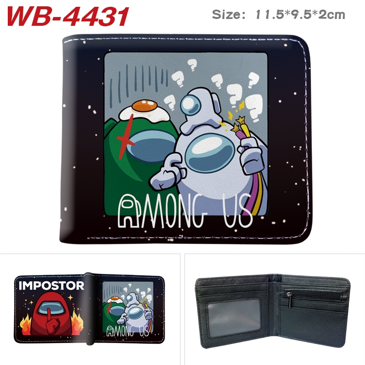 among us  Game color PU leather half fold wallet 11.5X9X2CM  WB-4431A