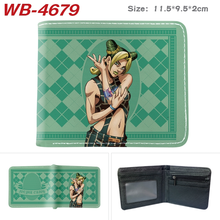 JoJos Bizarre Adventure Animation color PU leather half fold wallet 11.5X9X2CM WB-4679A
