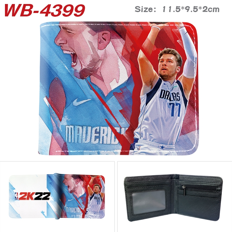 NBA2K22 Animation color PU leather half fold wallet 11.5X9X2CM  WB-4399A