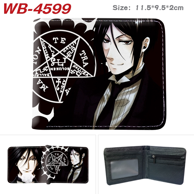 Kuroshitsuji Animation color PU leather half fold wallet 11.5X9X2CM WB-4599A